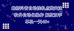 新项目 挂机抖音关注点赞 自动化操作 一部手机可挂5个号单号一天8元 可批量操作-虎哥说创业