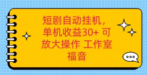 红果短剧自动挂机，单机日收益30+，可矩阵操作，附带（脚本软件）+养机全流程-虎哥说创业