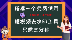 搭建属于自己的短视频去水印工具，轻松上手，两分钟完成-虎哥说创业