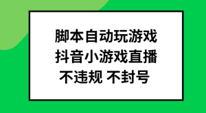 脚本自动玩游戏，抖音小游戏直播，不违规不封号可批量做-虎哥说创业