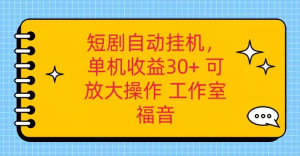 最新红果短剧掘金挂机项目 外面收费大几百的 在虎哥这里免费永久使用 可批量 单机30+-虎哥说创业